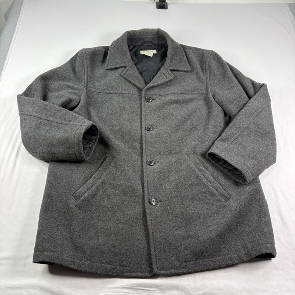 J Crew Topcoat Mens Medium Gray Wool Button Up